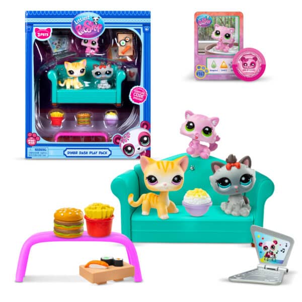 Littlest Pet Shop G7 S3 Diner Dash Play Pack #166- #168