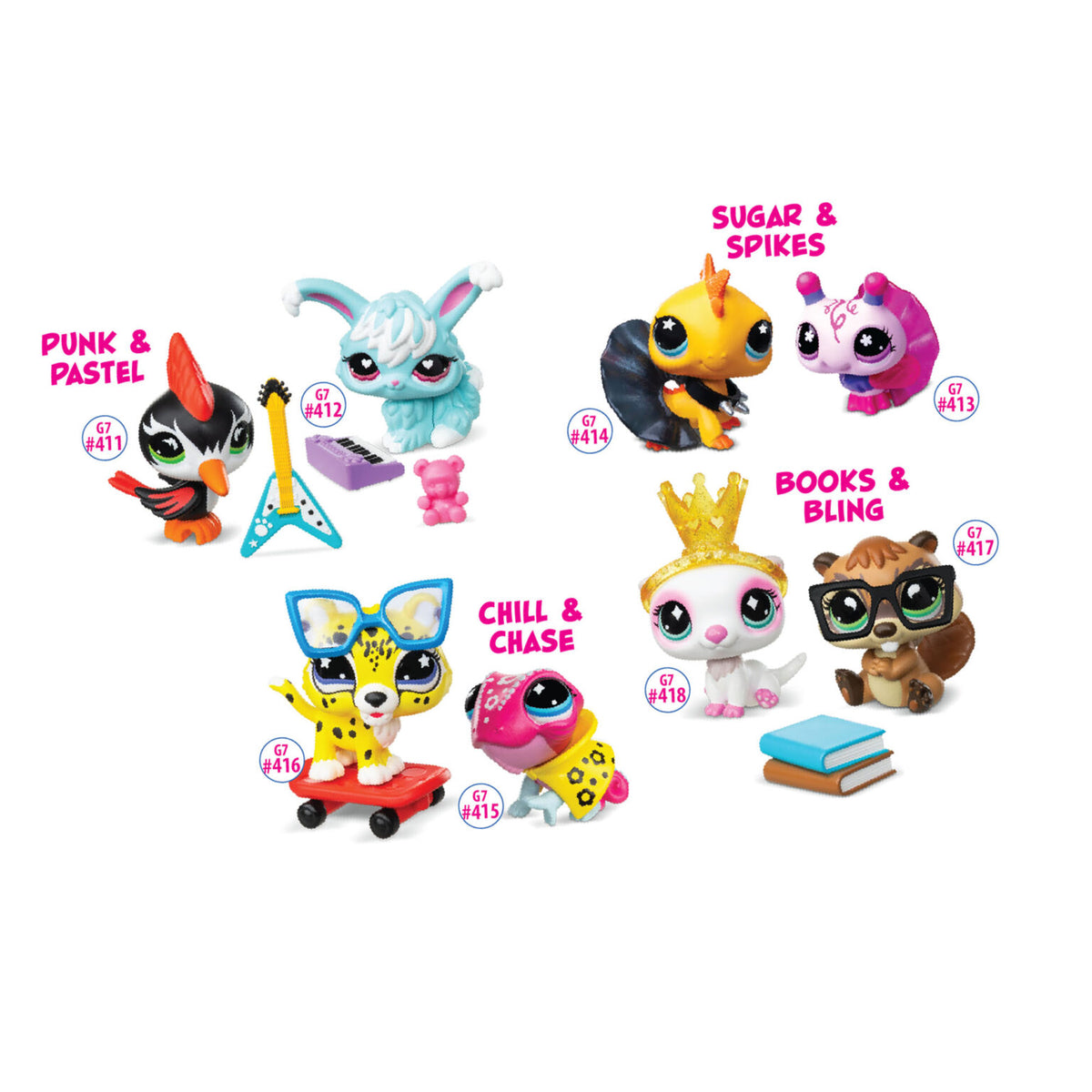 Littlest Pet Shop G7 S5 #411-412 Punk&Pastel Pet Pair – FLEA LELUKAUPPA