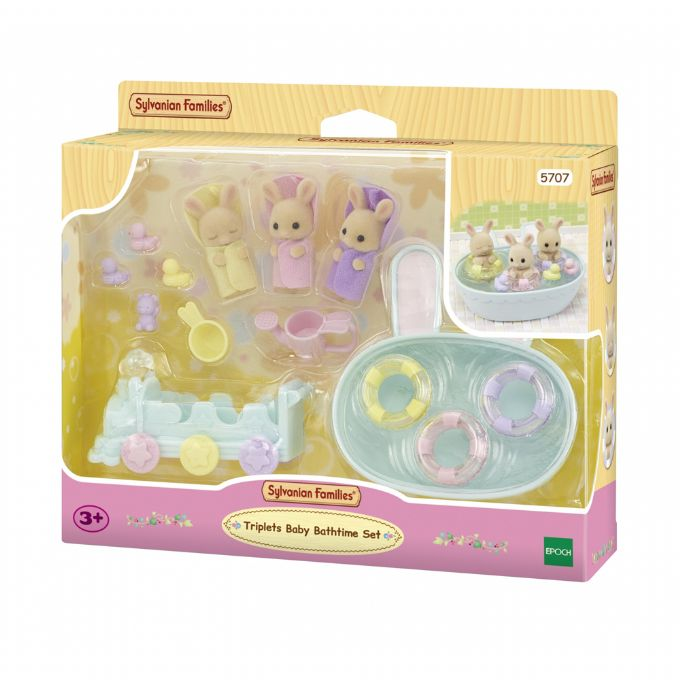 Sylvanian Families 5707 Kolmosten kylpyaika asetettu