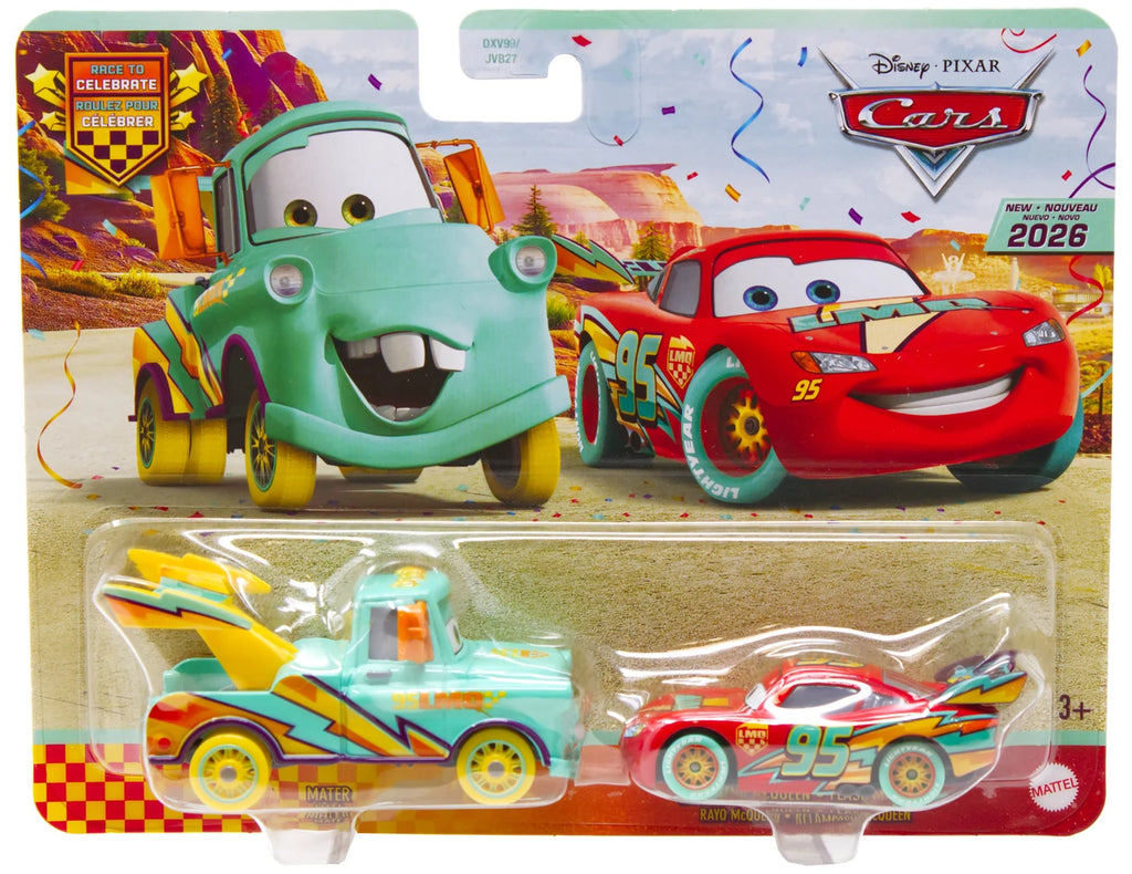Disney Pixar Cars Race to Celebrate Mater & Lighting McQueen Diecast Car 2-Pack