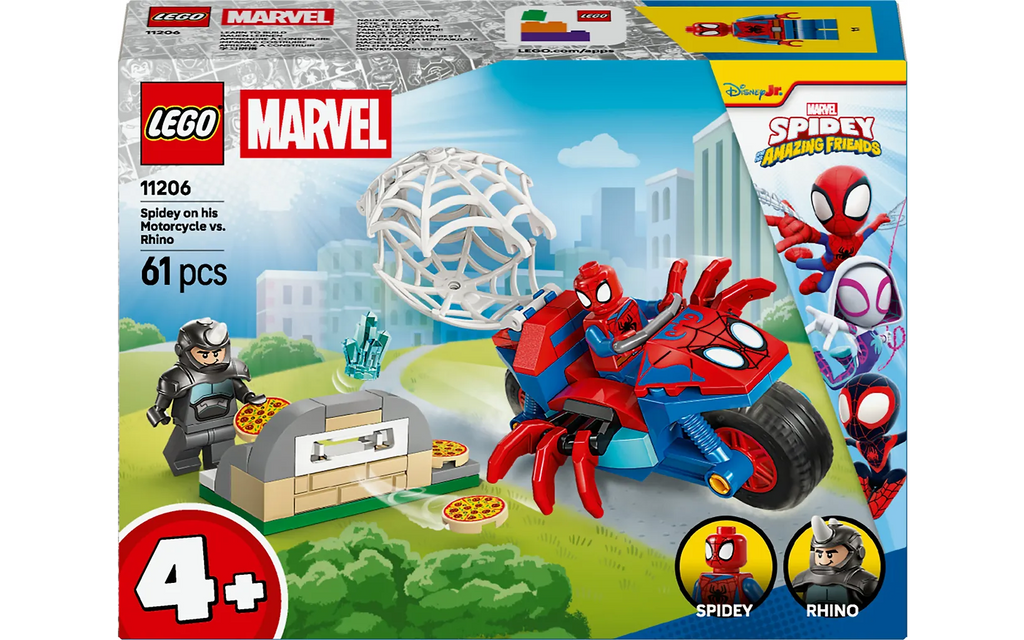LEGO Marvel Spidey 11206 - Spidey jahtaa Rhinoa moottoripyörällään