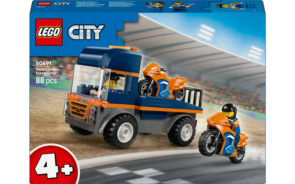 LEGO City Great Vehicles 60491 Moottoripyörän kuljetusauto