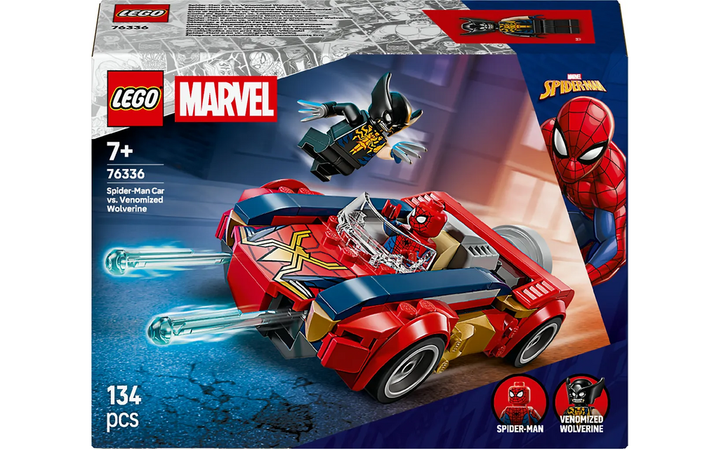 LEGO Super Heroes Marvel 76336 Spider-Manin auto vastaan Venomiksi muuttunut Wolverine