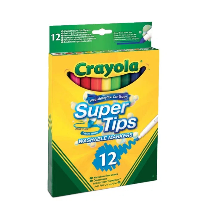 Crayola Supertips Washable Markers 12 Pcs - Tussikynät