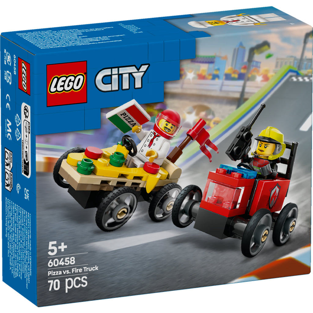 LEGO City Great Vehicles 60458 Pizza-auto vastaan paloauto – kilpa-autopakkaus