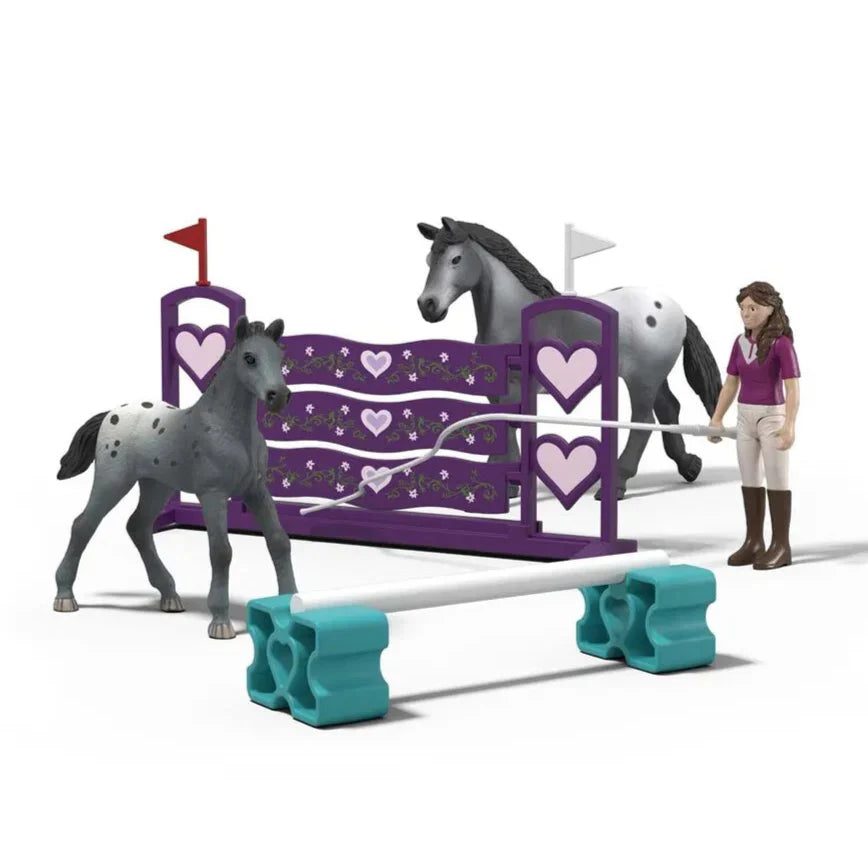 Schleich 42776 ratsastaja Lisan kilparatsastus setti