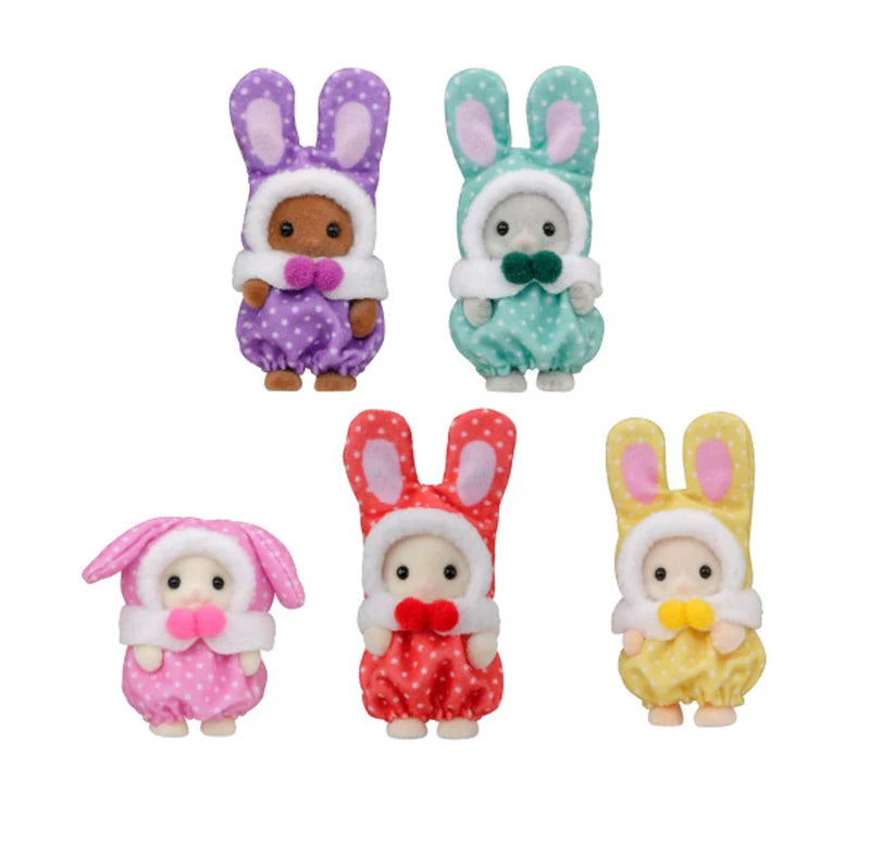 Sylvanian Families 5924 Cutie Collectibles Colourful Bunny Costume Babies - Yllätyspakkaus - Ennakkotilaus tuote!