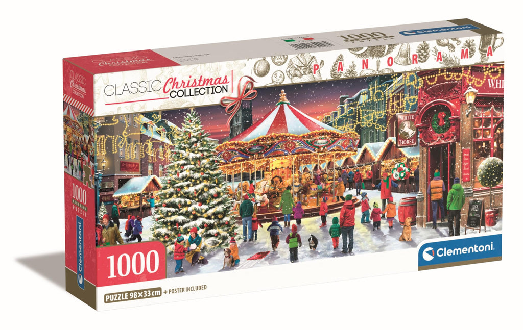 Clementoni Classic Christmas Collection Panorama - Christmas Village palapeli, 1000 palaa