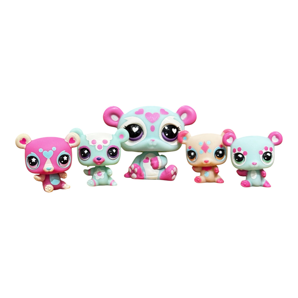 Littlest Pet Shop G7 S6  - Mommy and Baby - Panda 4 Vauva Perhe setti