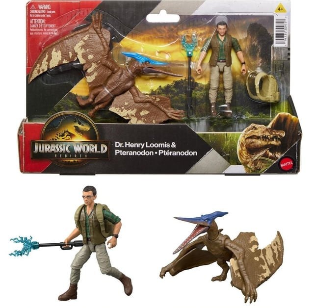 Jurassic World Rebirth Dr. Henry Loomis & Pteranodon" -toimintahahmosetti