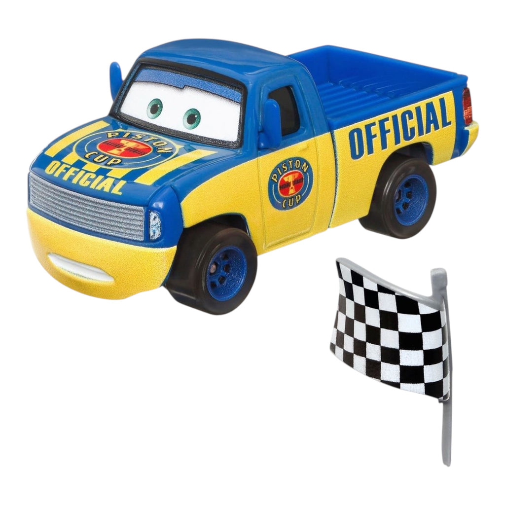 Disney Pixar Cars Dexter Hood with checkered flag auto