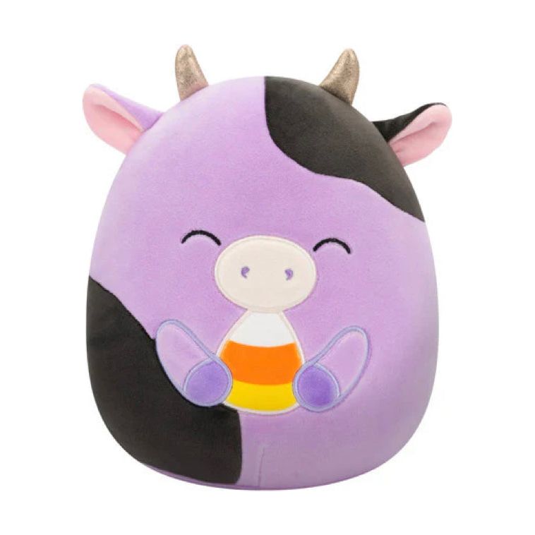 Squishmallows Halloween Alexie the Cow with Candy Corn, 19cm