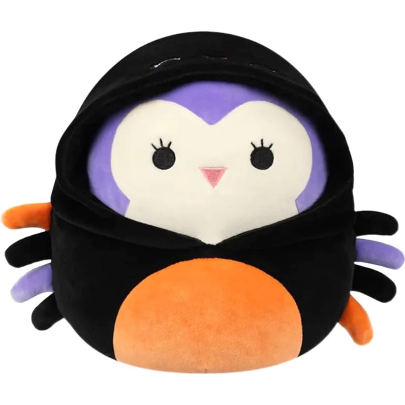 Squishmallows Halloween Holly Owl in Spider Costume, 19cm