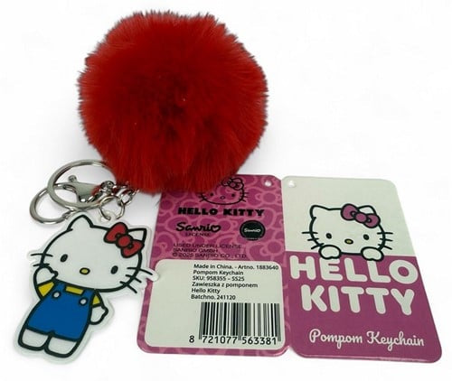 Hello Kitty Pompon Avaimenperä, 7cm