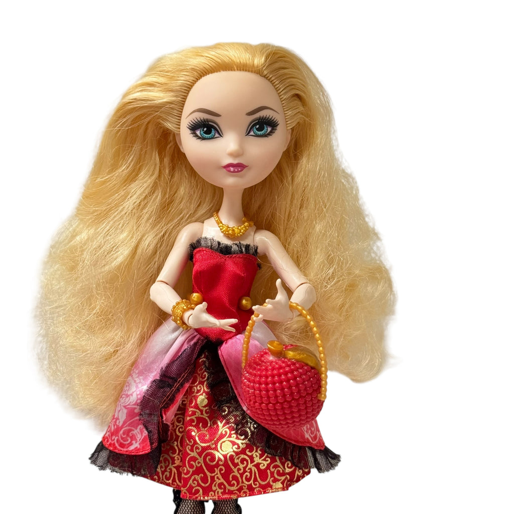Ever After High Apple White nukke ja teline