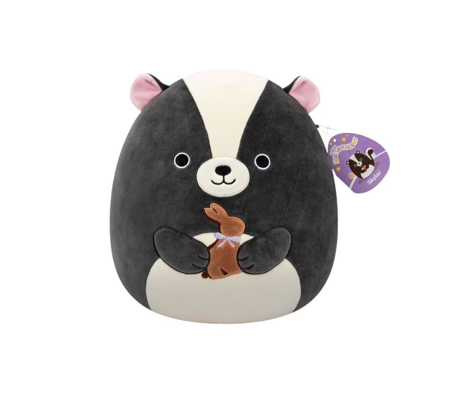 Squishmallows Easter Skyler The Skunk Holding Chocolate Bunny, 19cm