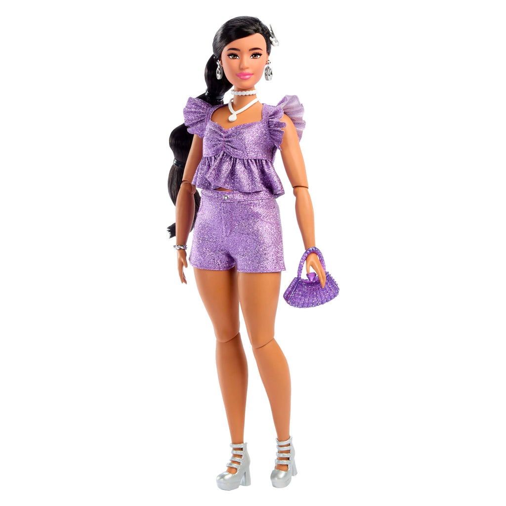 Mattel - Deluxe Style Doll #8 in Metallic Purple Top and Sparkly Shorts nukke