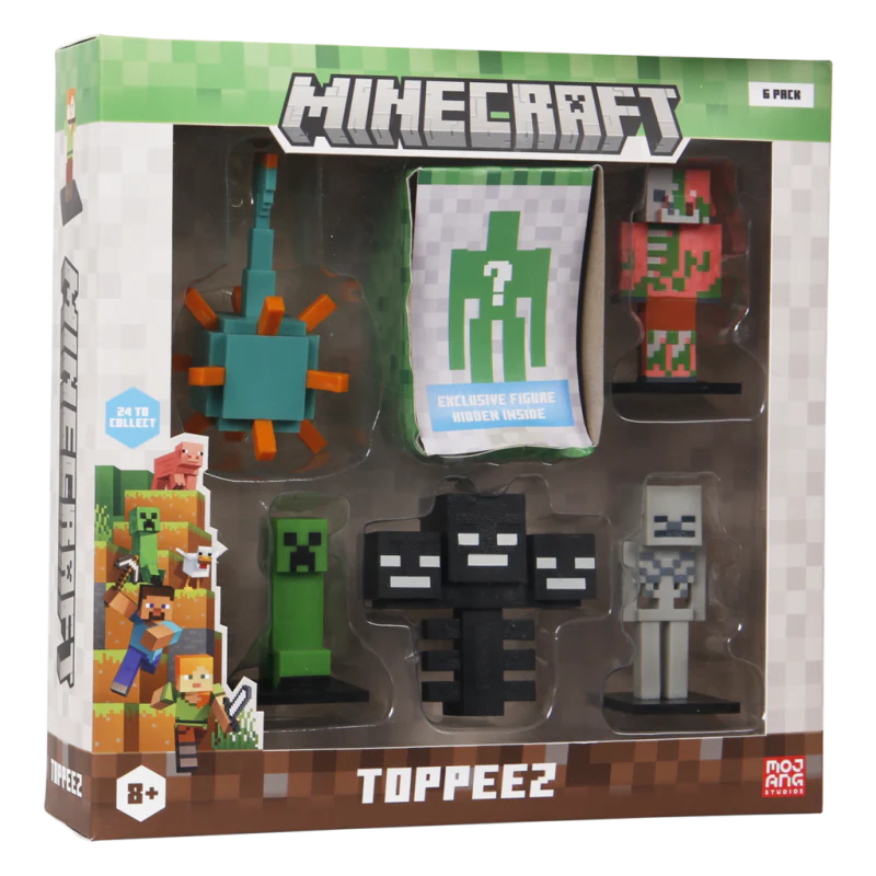 Minecraft hahmo 3D 6 cm 6kpl - Deluxe Box