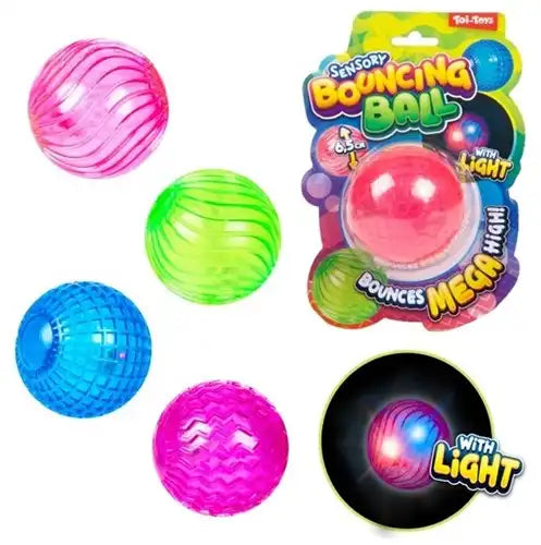 Sensory boucing ball with light , 6,5cm