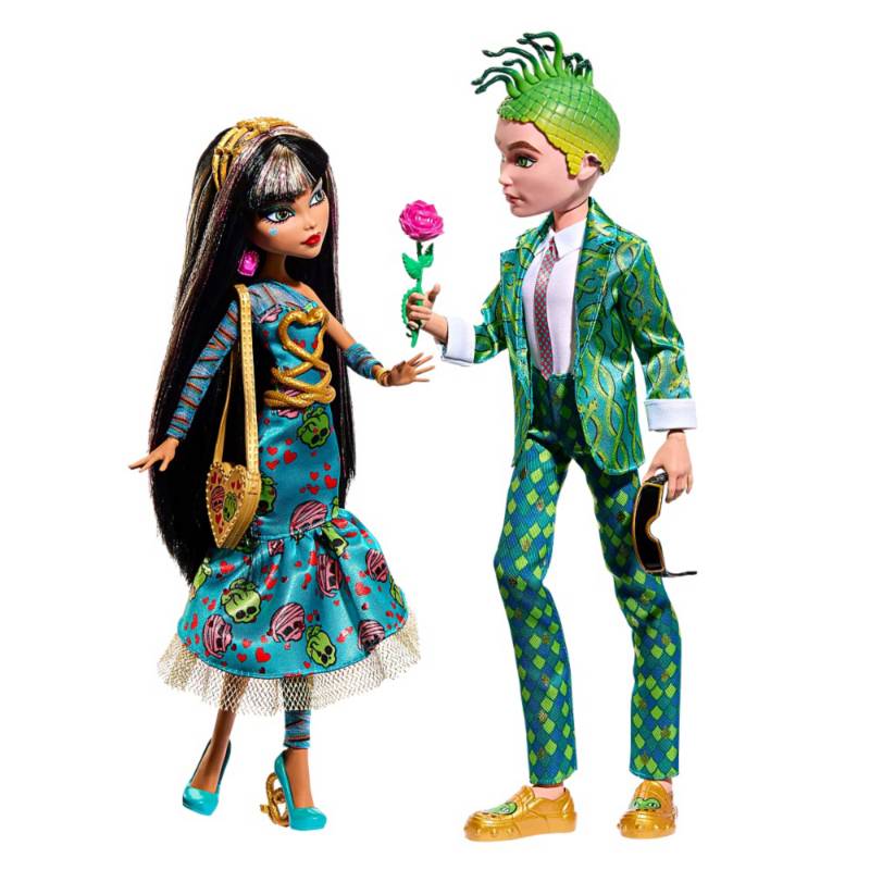 Monster High Howliday Love Edition Cleo De Nile and Deuce Gorgon dolls, 2pack