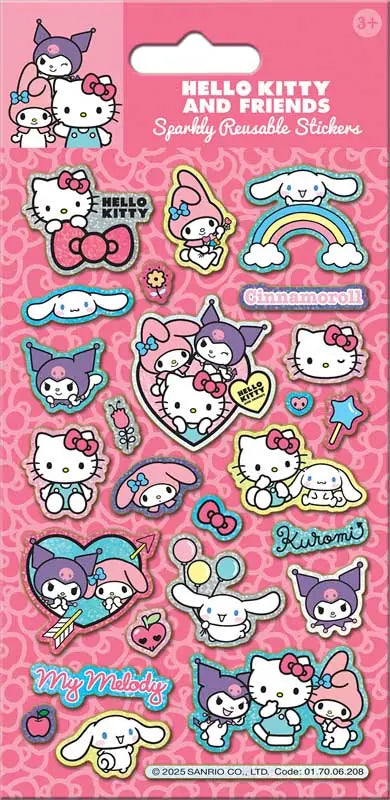 Hello Kitty and Friends Sparkly Reusable Stickers Tarrat