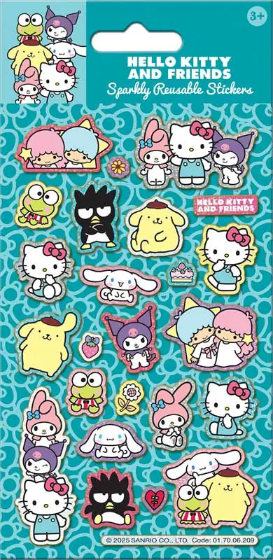 Hello Kitty and Friends Sparkly Reusable Stickers Tarrat