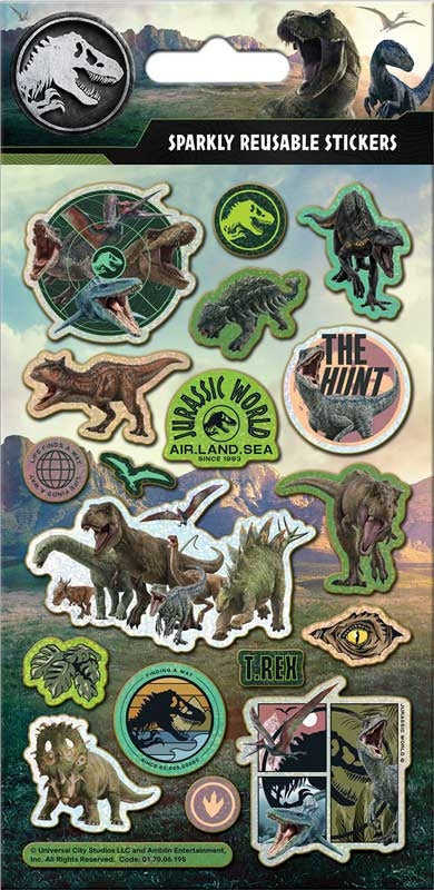 Jurassic World foil stickers tarrat