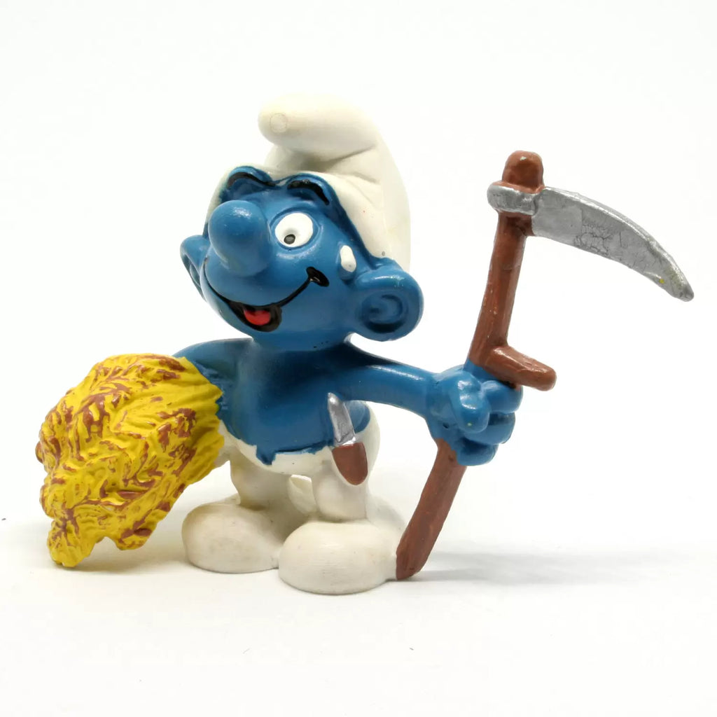 Schleich Smurffit 21010 Farmer Smurf with skythe