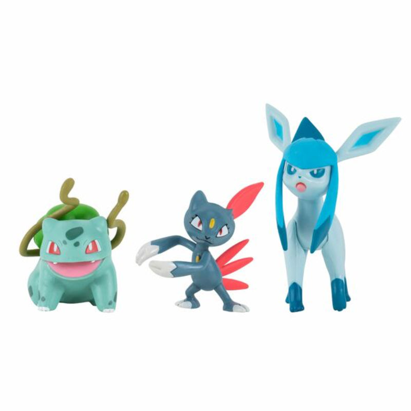 Pokemon Battle Figure Set - Bulbasaur, Sneasel ja Glaseon