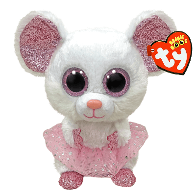 TY 36488 Beanie Boos - NINA White balerina mouse, 23cm
