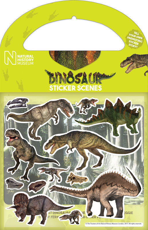 Natural History Museum Dinosaurs Sticker Scene and Reusable Stickers - tarrat