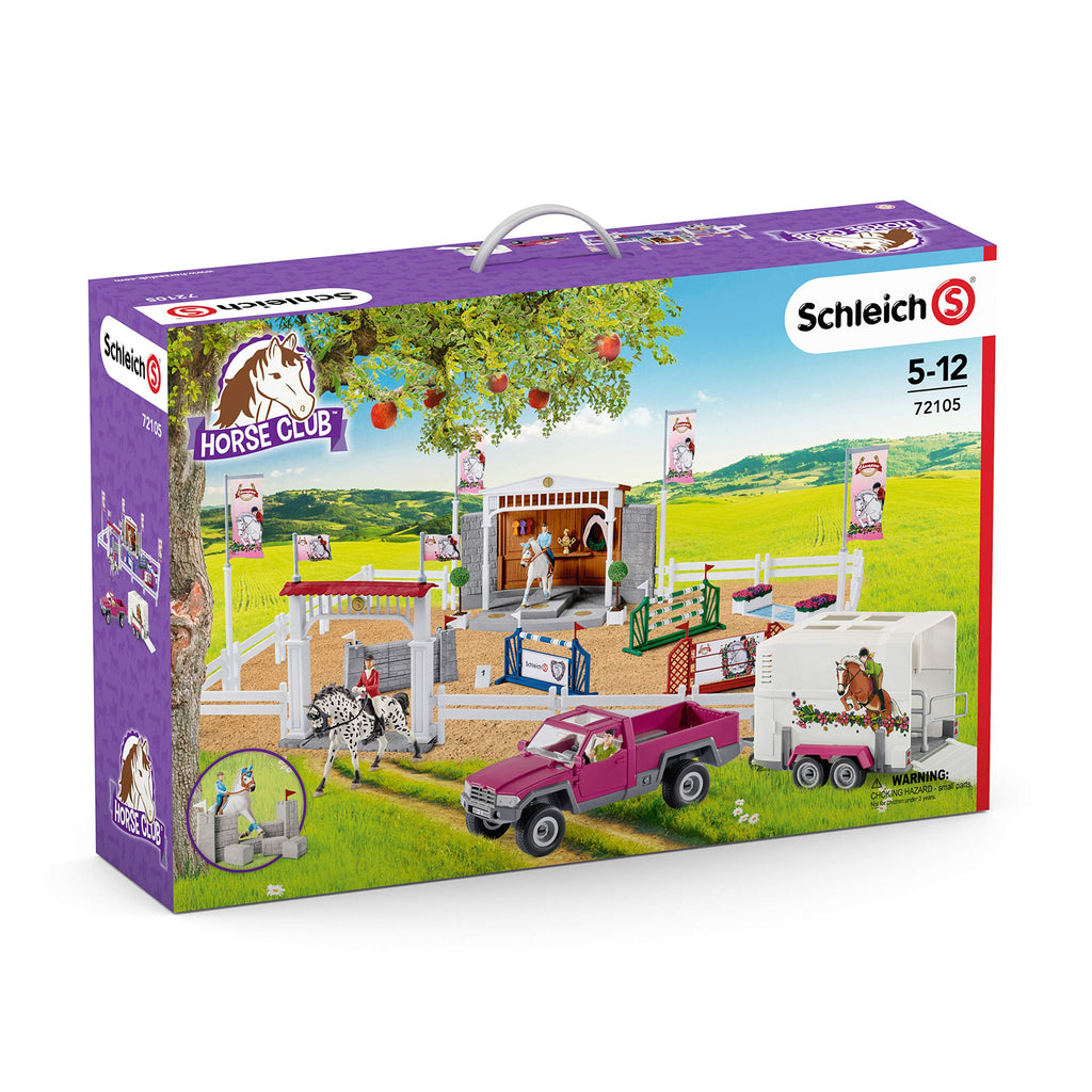 Schleich Horse Club 72105 Big Horse Show,Pickup-auto ja hevostenkuljetusvaunu