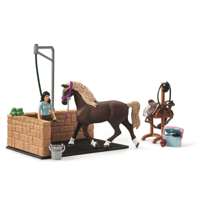 Schleich Horse Club 42438 pesupaikka sekä Horse Clubin Emily ja Luna
