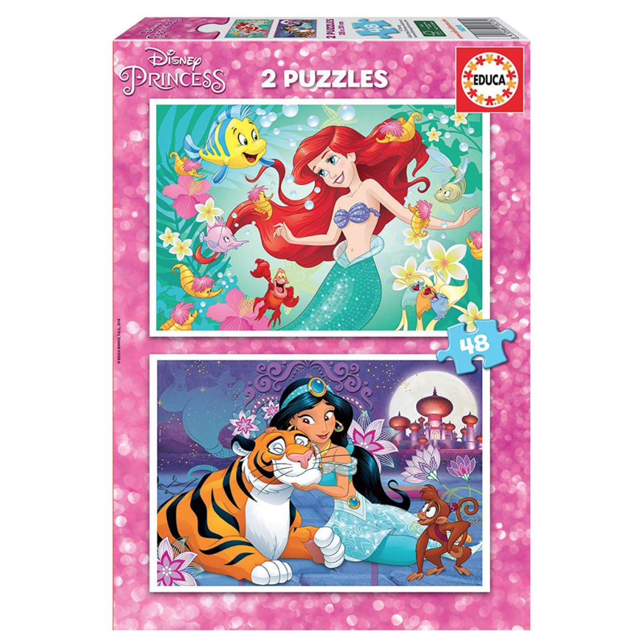 EDUCA Disney Princess Ariel & Jasmin 2x48 palaa palapeli