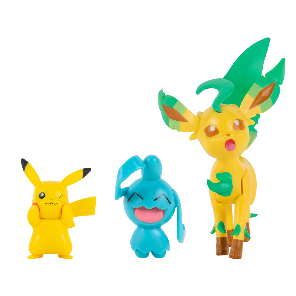 Pokemon Battle Figure Setti - Pikachu, Wynaut ja Leafeon