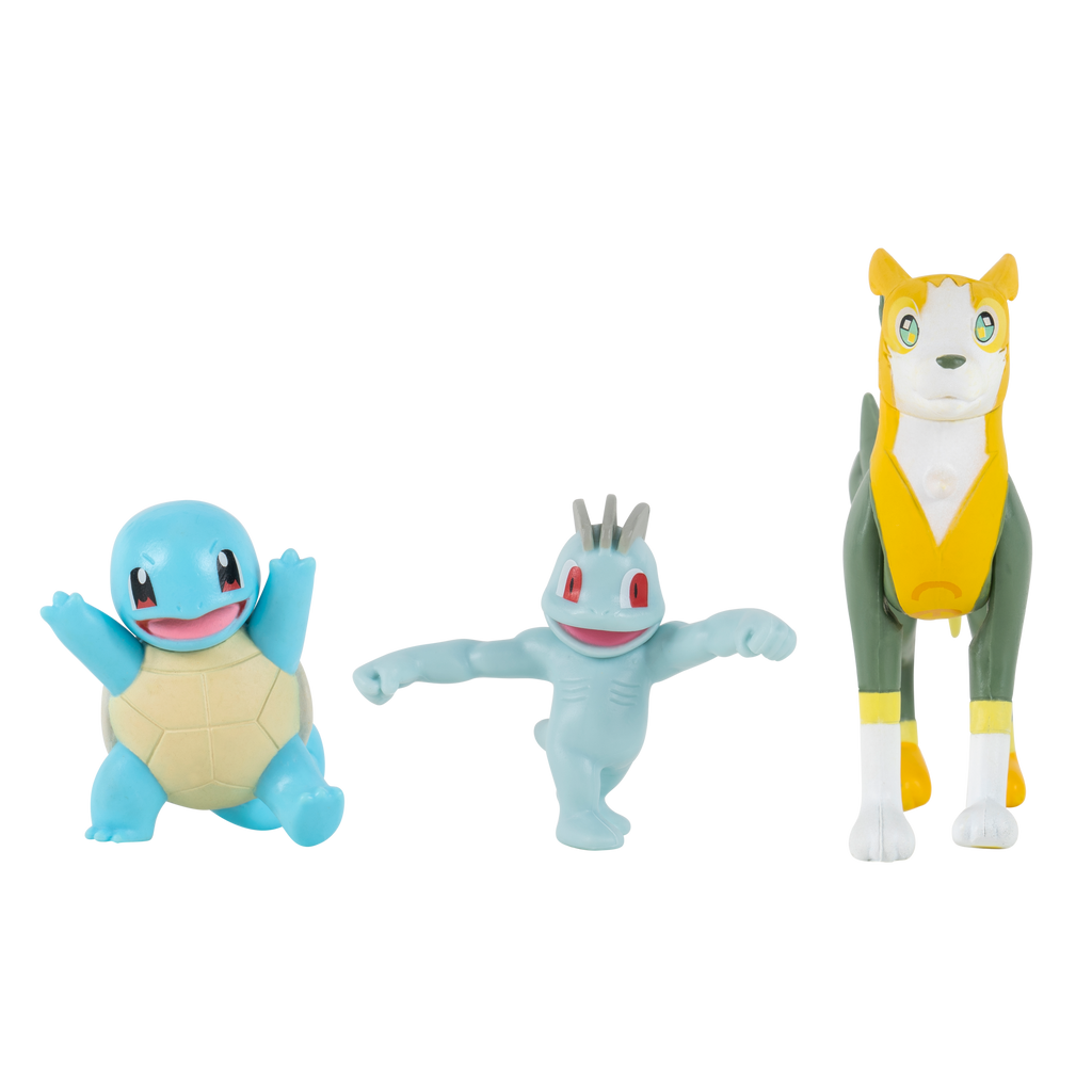 Pokemon Battle Figure Set - Squirtle, Boltund ja Machop