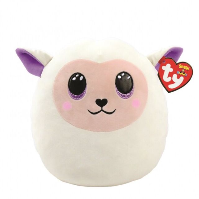 TY 39234 Squishy Beanies FLUFFY- White lamb Squish, 25cm